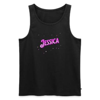 Jessica Namen personalisiert - Männer Premium Bio Tank Top - Schwarz - Vorne - AI Model Male 178 light (178cm)