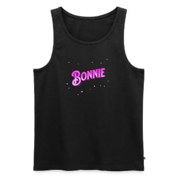 Bonnie Namen personalisiert - Männer Premium Bio Tank Top - Schwarz - Vorne - AI Model Male 178 light (178cm)