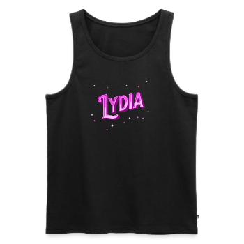 Lydia Namen personalisiert - Männer Premium Bio Tank Top - Schwarz - Vorne - AI Model Male 178 light (178cm)