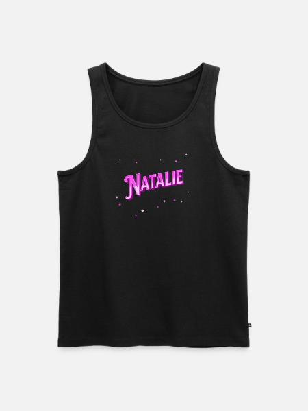 Natalie's name personalized - Men's Premium Organic Tank Top - black