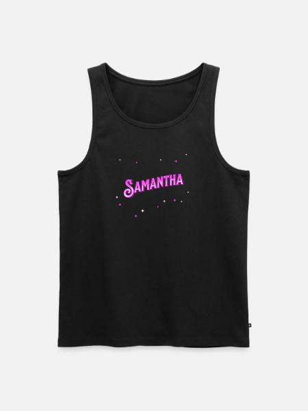 Samantha's name personalized - Men's Premium Organic Tank Top - black