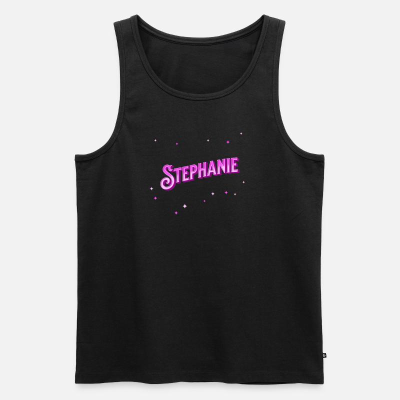 Stephanie Namen personalisiert - Männer Premium Bio Tank Top - Schwarz