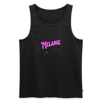 Mélanie nom personnalisé - Débardeur bio Premium Homme - noir - Devant - AI Model Male 178 light (178cm)