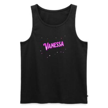 Vanessa name personalized - Men's Premium Organic Tank Top - black - Front - AI Model Male 178 light (178cm)