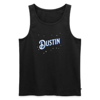 Dustin Namen personalisiert - Männer Premium Bio Tank Top - Schwarz - Vorne - AI Model Male 178 light (178cm)