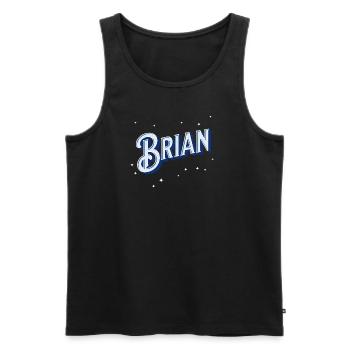 Brian Namen personalisiert - Männer Premium Bio Tank Top - Schwarz - Vorne - AI Model Male 178 light (178cm)