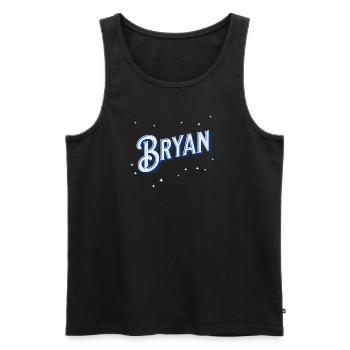 Bryan Namen personalisiert - Männer Premium Bio Tank Top - Schwarz - Vorne - AI Model Male 178 light (178cm)