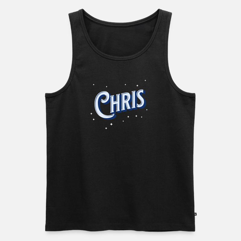 Chris' name personalized - Men's Premium Organic Tank Top - black