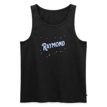 Raymond nom personnalisé - Débardeur bio Premium Homme - noir - Devant - Michal (187cm)
