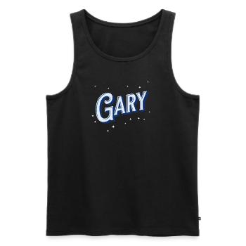 Le nom de Gary personnalisé - Débardeur bio Premium Homme - noir - Devant - Michal (187cm)