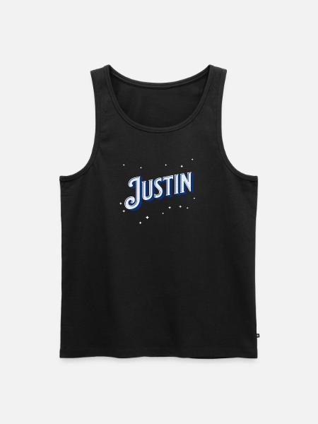 Justin's name personalized - Men's Premium Organic Tank Top - black