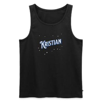 Kristian Namen personalisiert - Männer Premium Bio Tank Top - Schwarz - Vorne - Michal (187cm)