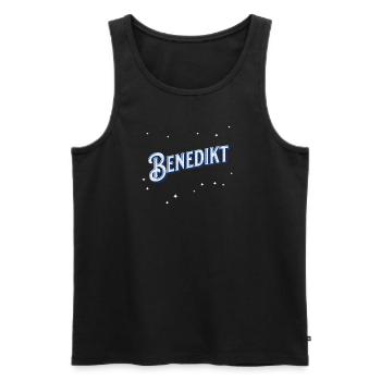 Benedikt Namen personalisiert - Männer Premium Bio Tank Top - Schwarz - Vorne - AI Model Male 178 light (178cm)