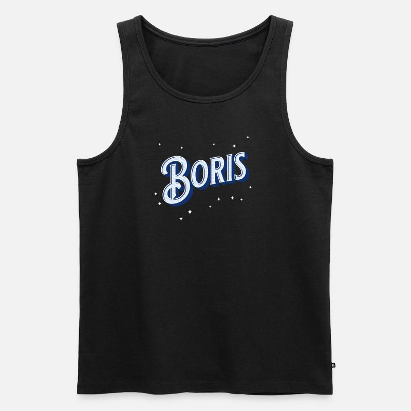 Boris' name personalized - Men's Premium Organic Tank Top - black
