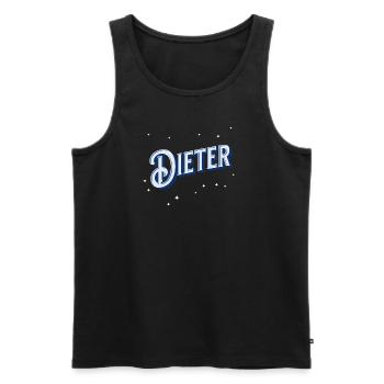 Dieter Name personalized - Men's Premium Organic Tank Top - black - Front - AI Model Male 178 light (178cm)