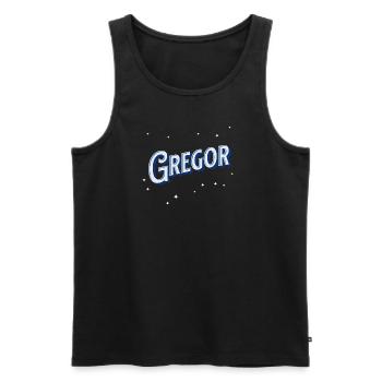 Gregor name personalized - Men's Premium Organic Tank Top - black - Front - AI Model Male 178 light (178cm)