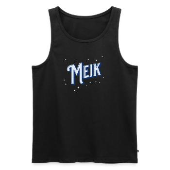 Meik Namen personalisiert - Männer Premium Bio Tank Top - Schwarz - Vorne - AI Model Male 178 light (178cm)