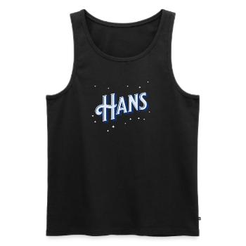 Hans Namen personalisiert - Männer Premium Bio Tank Top - Schwarz - Vorne - AI Model Male 178 light (178cm)