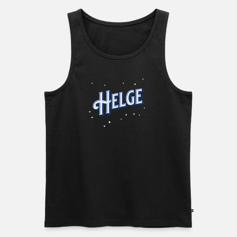 Helge's name personalized - Men's Premium Organic Tank Top - black