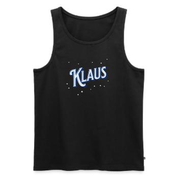 Nom Klaus personnalisé - Débardeur bio Premium Homme - noir - Devant - Michal (187cm)