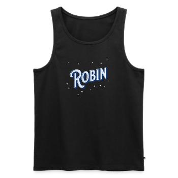 Robin Namen personalisiert - Männer Premium Bio Tank Top - Schwarz - Vorne - AI Model Male 178 light (178cm)