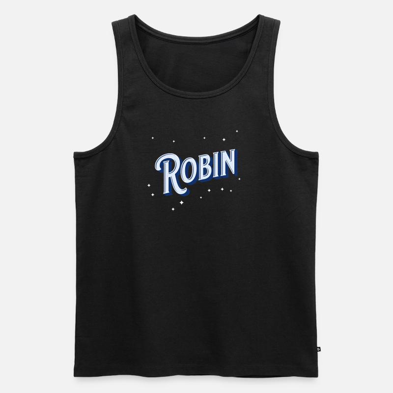 Robin's name personalized - Men's Premium Organic Tank Top - black