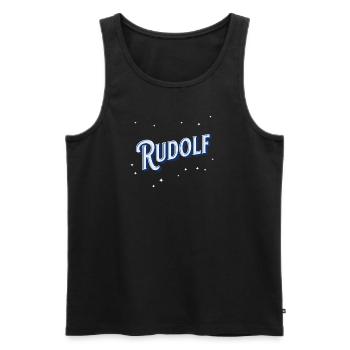 Rudolf Namen personalisiert - Männer Premium Bio Tank Top - Schwarz - Vorne - Michal (187cm)