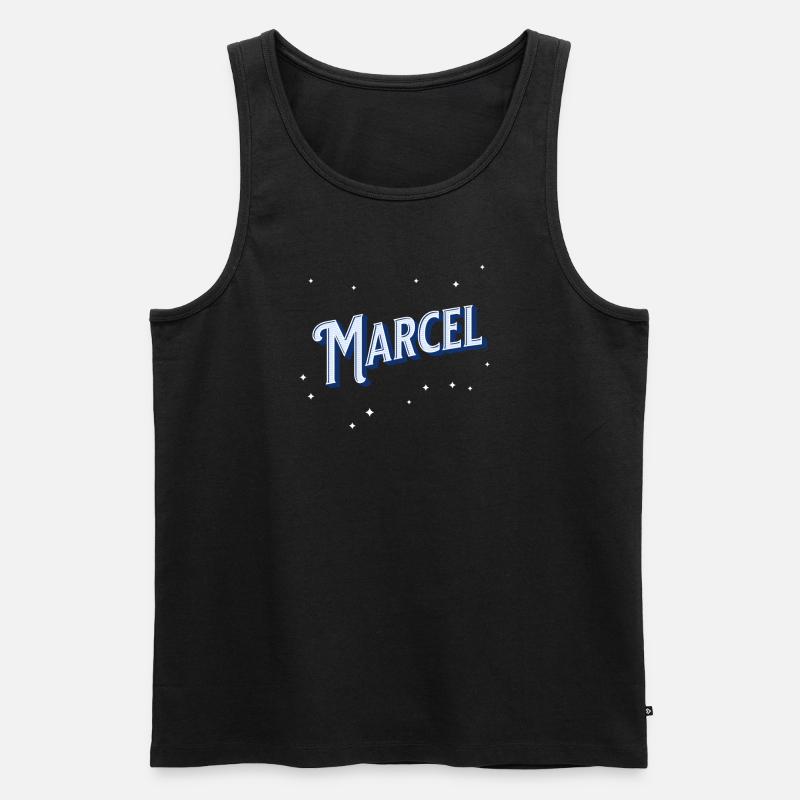 Marcel Namen personalisiert - Männer Premium Bio Tank Top - Schwarz