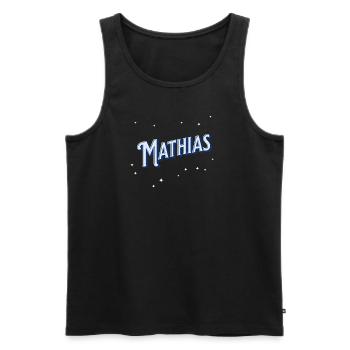 Mathias Namen personalisiert - Männer Premium Bio Tank Top - Schwarz - Vorne - AI Model Male 178 light (178cm)