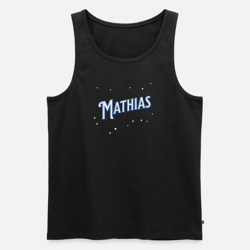 Mathia's name personalized - Men's Premium Organic Tank Top - black