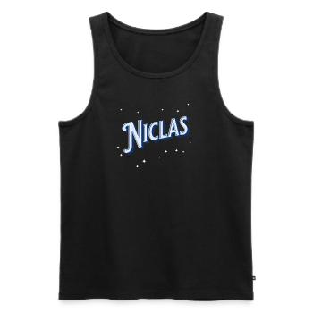 Niclas Namen personalisiert - Männer Premium Bio Tank Top - Schwarz - Vorne - Michal (187cm)