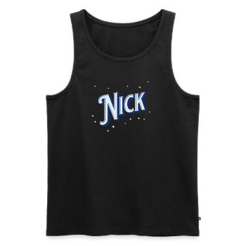 Surnom personnalisé - Débardeur bio Premium Homme - noir - Devant - Michal (187cm)