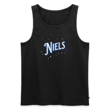 Niels Namen personalisiert - Männer Premium Bio Tank Top - Schwarz - Vorne - AI Model Male 178 light (178cm)
