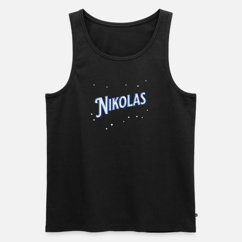 Nikola's name personalized - Men's Premium Organic Tank Top - black
