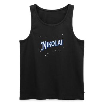 Nikolai's name personalized - Men's Premium Organic Tank Top - black - Front - AI Model Male 178 light (178cm)