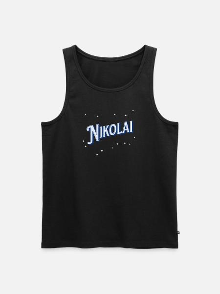 Nikolai's name personalized - Men's Premium Organic Tank Top - black