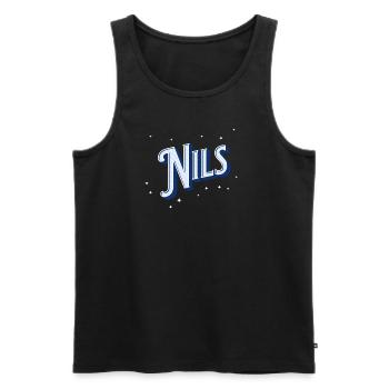 Nils Namen personalisiert - Männer Premium Bio Tank Top - Schwarz - Vorne - AI Model Male 178 light (178cm)