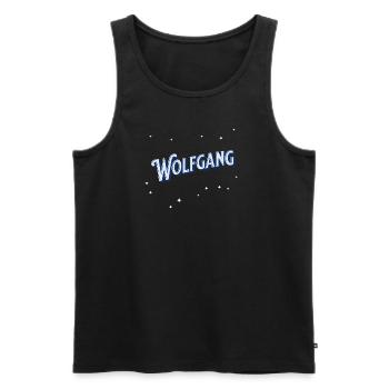 Wolfgang Namen personalisiert - Männer Premium Bio Tank Top - Schwarz - Vorne - Michal (187cm)