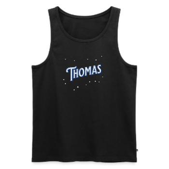 Thomas' name personalized - Men's Premium Organic Tank Top - black - Front - AI Model Male 178 light (178cm)