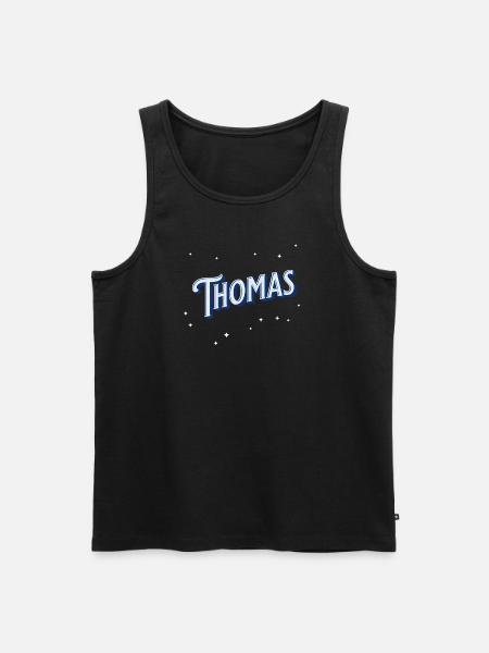 Thomas' name personalized - Men's Premium Organic Tank Top - black