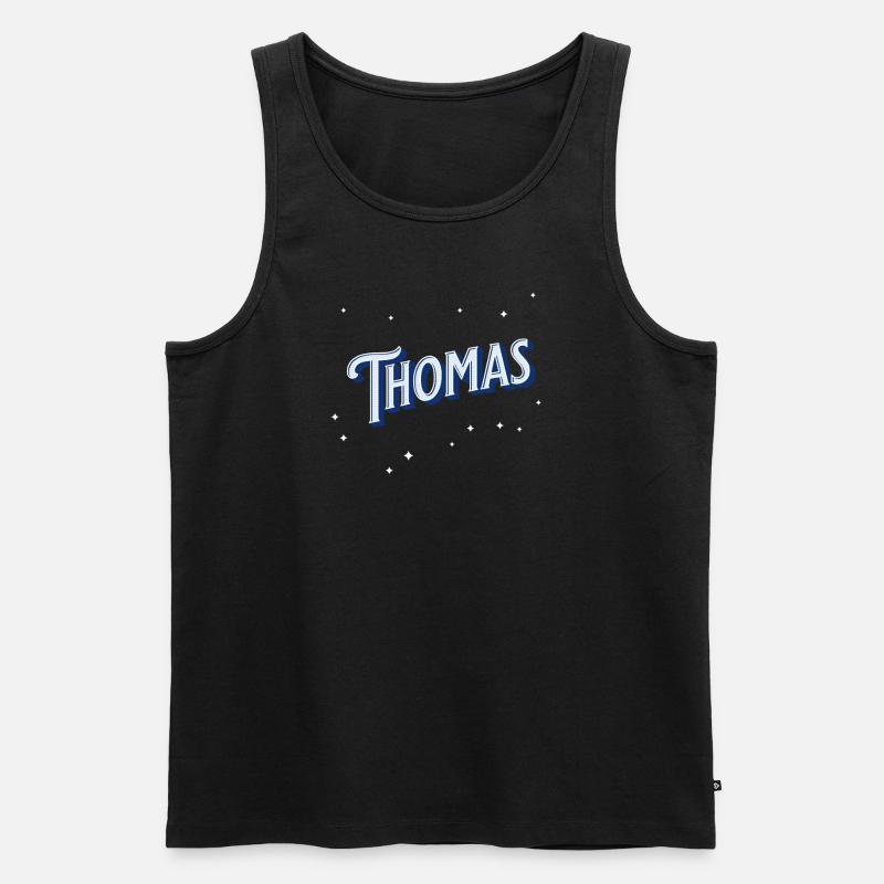 Thomas' name personalized - Men's Premium Organic Tank Top - black