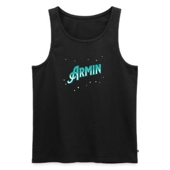 Le nom d’Armin personnalisé - Débardeur bio Premium Homme - noir - Devant - AI Model Male 178 light (178cm)