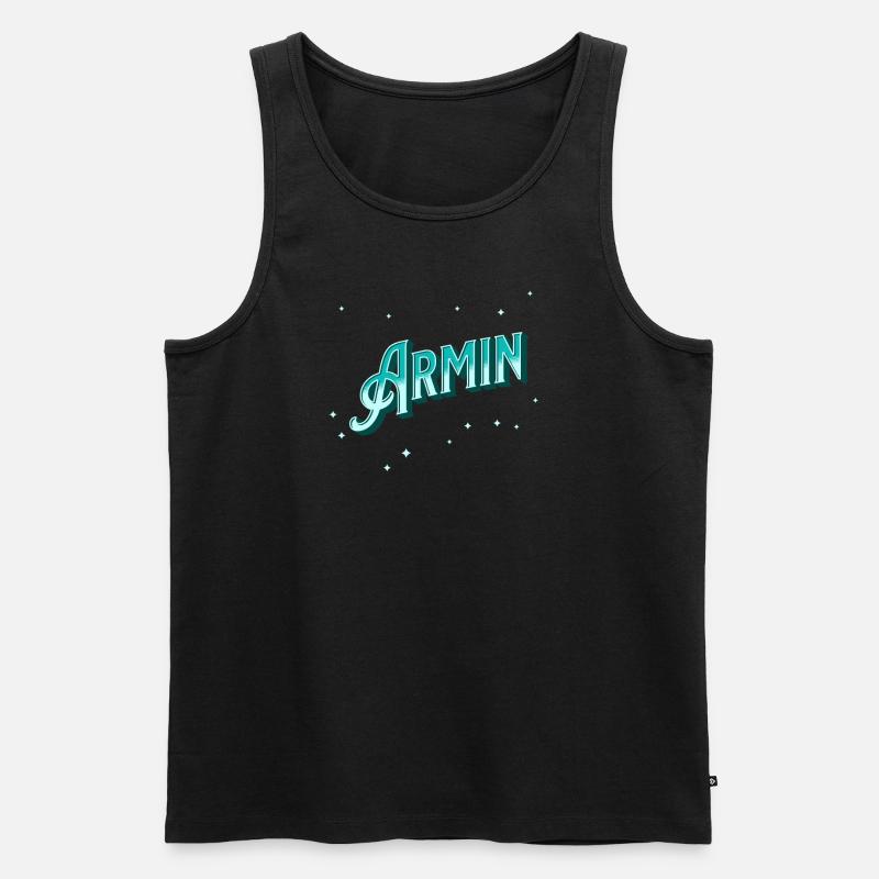 Armin Namen personalisiert - Männer Premium Bio Tank Top - Schwarz