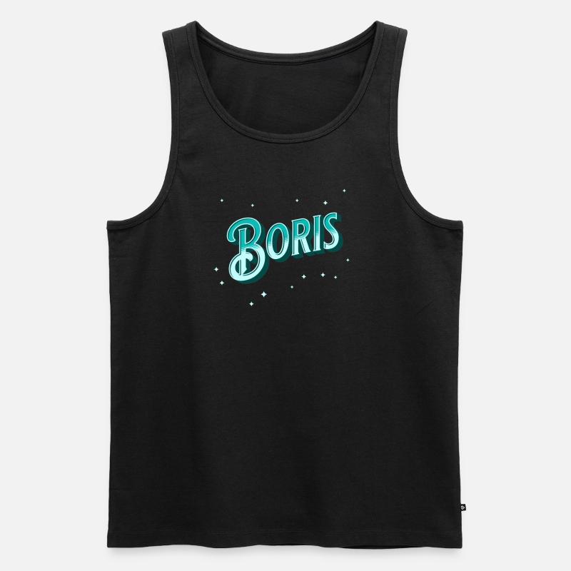 Boris' name personalized - Men's Premium Organic Tank Top - black