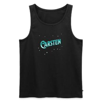 Carsten Namen personalisiert - Männer Premium Bio Tank Top - Schwarz - Vorne - AI Model Male 178 light (178cm)