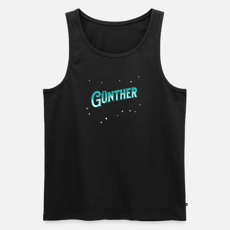 Günther's name personalized - Men's Premium Organic Tank Top - black