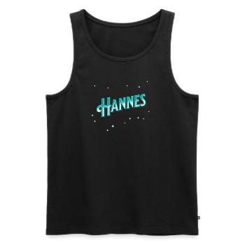 Hannes Namen personalisiert - Männer Premium Bio Tank Top - Schwarz - Vorne - AI Model Male 178 light (178cm)