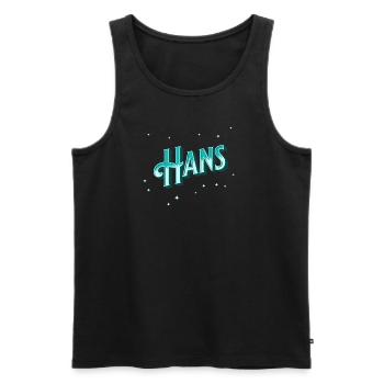 Hans Namen personalisiert - Männer Premium Bio Tank Top - Schwarz - Vorne - AI Model Male 178 light (178cm)
