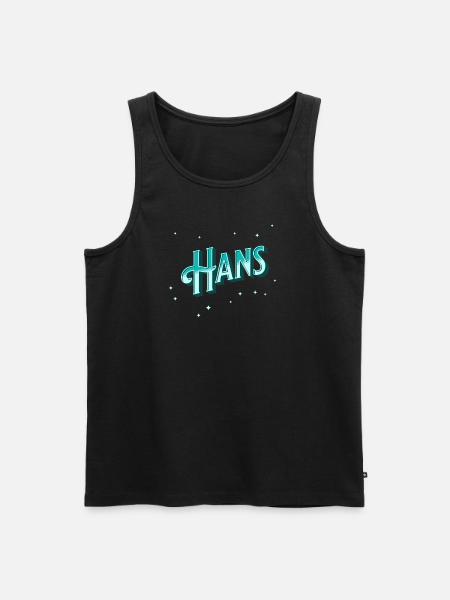 Hans' name personalized - Men's Premium Organic Tank Top - black