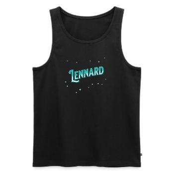Lennard Namen personalisiert - Männer Premium Bio Tank Top - Schwarz - Vorne - Michal (187cm)